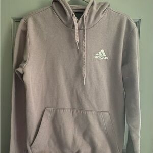 Adidas Small Unisex Lavender Grey Athletic Hoodie with Log